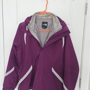 The North Face Purple Shell Jacket with Gray Accents
